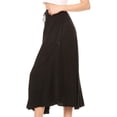 thumbnail image 3 of Sakkas Maran Women's Boho Embroidery Skirt with Lace Elastic Waist and Pockets - Black - Plus Size, 3 of 5