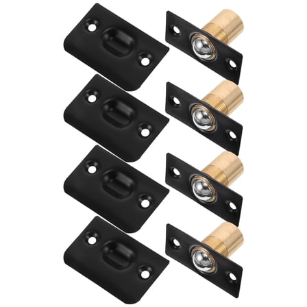 Tineasur Catch Set, 4Pcs Black Stainless Steel Adjustable Spring Door Hardware for Home Use