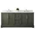 thumbnail image 5 of Vanity Art 72 x 22 x 34 in. Double Sink Bathroom Vanity with Quartz Top & Backsplash, Silver Gray, 5 of 10