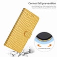 thumbnail image 7 of for Samsung Galaxy S24 Ultra Crocodile Texture Faux Leather Wallet Case, with Credit Card Slots Kickstand Magnetic Calsp Wrist Strap Protection Shockproof Slim Folio Flip Phone Cover, Yellow, 7 of 7