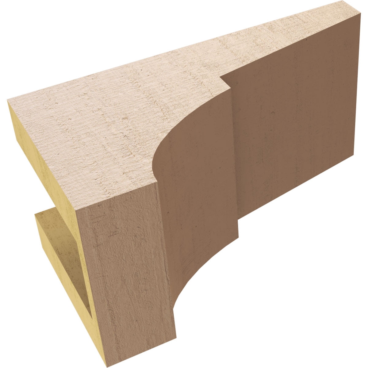 4"W x 8"D x 4"H Wide Monterey Rough Cedar Woodgrain TimberThane Corbel, Primed Tan