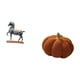 thumbnail image 5 of Escultura de calabaza de caballo de pie para escritorio, sala de estar, estantería, dormitorio, sofá, cojín, adorno Fengshui para Halloween., 5 of 8
