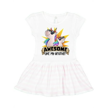 

Inktastic Awesome Like My Brother Cute Unicorn Family in Sunglasses Gift Toddler Girl Dress