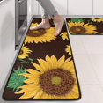 thumbnail image 2 of Kitchen Rugs Sets Of 2,Brown Green Bud Sunflower Pattern Anti Fatigue Kitchen Mat Rugs Non Slip Washable,Decorative Kitchen Floor Mats for Kitchen,Sink,Laundry,17"x47"+17"x47", 2 of 5