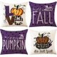 thumbnail image 1 of Juego de 4 fundas de almohada CHAO de Otoño 18x18 pulgadas con Alfabeto de Calabaza, 1 of 5