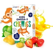 OmegaVia Kids Omega-3 Chewies, Age 3+, Natural Fruit, 45 Chewies