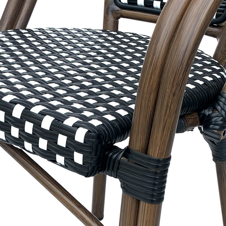 GDF Studio Symonds Outdoor French Bistro Chairs Set of 2 Black