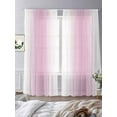 thumbnail image 2 of Pink Ombre Sheer Curtains for Living Room Bedroom Farmhouse Modern Art Sheer Curtains 84 Inch Long 2 Panels Set Light Filtering Curtain Window Treatments Drapes for Dining Room, 2 of 6