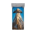thumbnail image 2 of Mountain Bedding Set with Sheet & Covers, Panoramic Himalayas in Nepal Freezing Cold Terrain Tibetian Nature Adventure, Printed Bedroom Decor 2 Shams, 4 Sizes, Blue Brown, by Ambesonne, 2 of 3