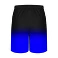 thumbnail image 4 of Havenre Mens Ombre Swim Trunks Lightweight Casual Tie Dye Gradient Color Drawstring Elastic Waist Beach Vacation Surfing Board Shorts with Pockets Blue M, 4 of 5