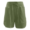 thumbnail image 5 of COMVALUE Women's Athletic Running Shorts 5" Quick Dry Workout Hiking High Waisted Active Exercise (Army Green, XXL), 5 of 5