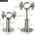 thumbnail image 2 of 4Pcs Stainless Steel Adjustable Pipe Support Clamps, Wall Mount Pipe Support, Strong, Stable for Diameter 32-34MM, for Fixing Pipes, Tubes, Rods Etc., 2 of 5