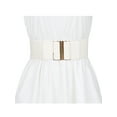 thumbnail image 4 of INSPIRE CHIC Women's Elastic Belts for Dresses Wide Belts Hook Buckle Retro White, 4 of 4