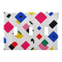 Yayeee Toggle Light Switch Wall Plate 3-Gang 6.37"x4.48" Decorative Outlet Cover, Cartoon Graphic