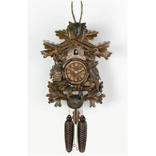 River City 819-20 20 Inch Hunters Clock Live Animals Cuckoo Clock
