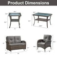 thumbnail image 2 of Opohoro 5-Piece Outdoor Conversation Set with Lounge Chairs, Glider Loveseat, Coffee & Side Tables, Brown/Gray, 2 of 15