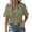 Army Green #1, variant on WULMLEO Women's Button Up Shirt 2026 - Peter Pan Collar Short Sleeve Summer Tops Casual Solid Color Dressy Blouse Wine M