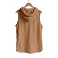 thumbnail image 4 of Men's Hooded Linen Blend Vest Shirt Sleeveless Loose Casual Button Down Hoodie With Drawstring Solid Color Tops Lightweight Breathable Summer Beach Fishing Outdoor Tank Top Blouse, 4 of 8