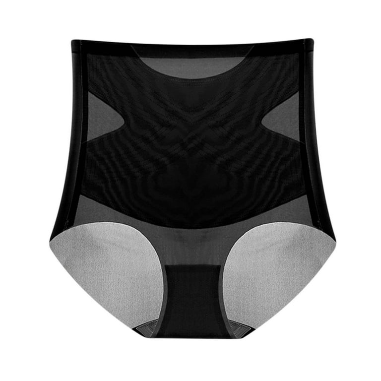 HUPOM Women'S Underwear Funny Underwear For Women High waist Elastic Waist  Solid Compression Black M 