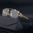 thumbnail image 3 of Gafas de sol con decoración de Cheetah Retro Para hombre y mujer, anteojos de sol sin montura, de Metal, Steampunk, a la moda, de verano, UV400, 3 of 5
