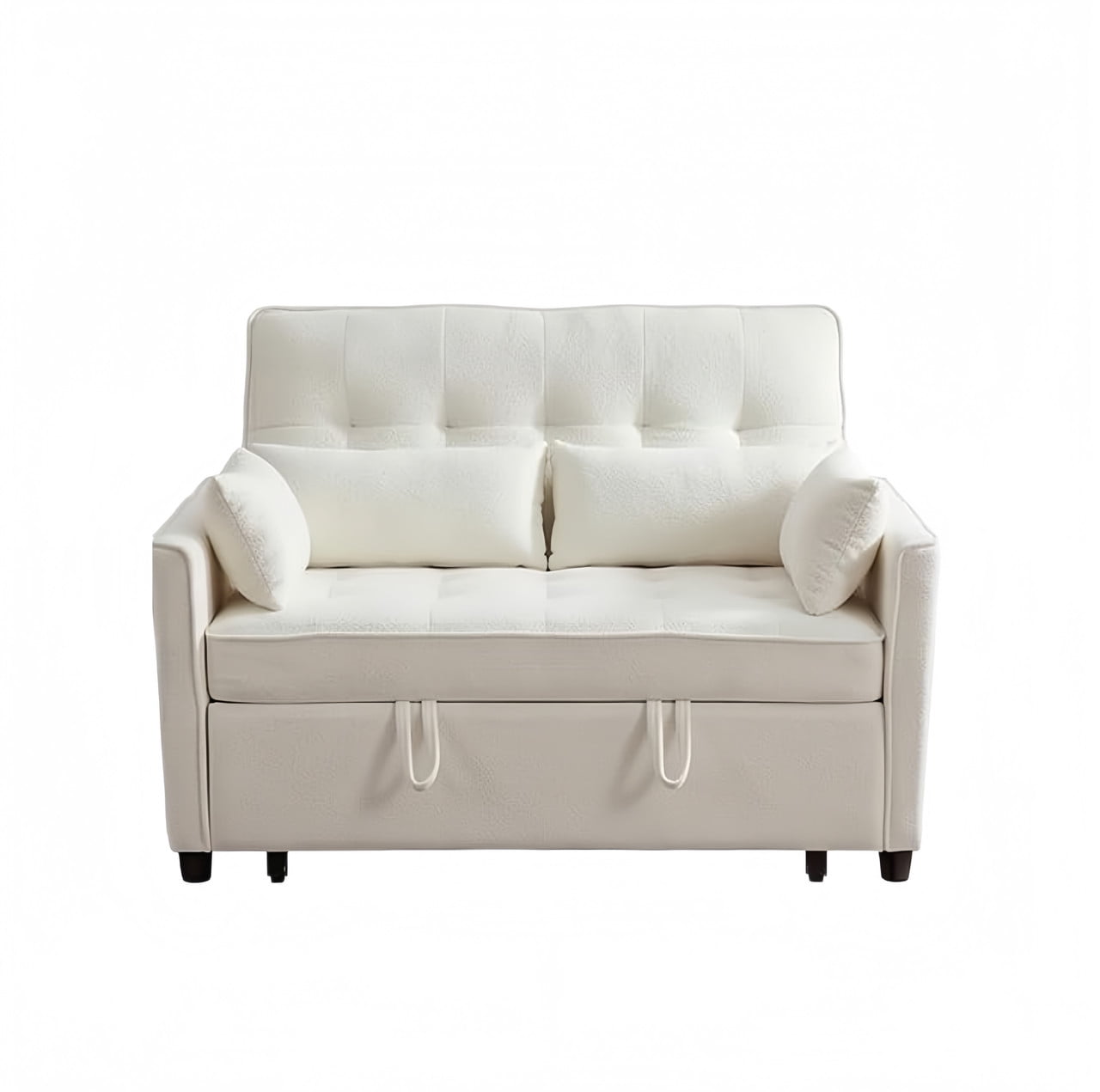 3-in-1 Convertible Sofa Bed with USB Charging Ports, Pull-Out Sleeper Sofa with Adjustable Backrest and Side Pocket, Compact Loveseat Couch for Living Room, Apartment, Dorm