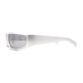 thumbnail image 3 of Trendy 90s Sport Look Curved Wrap Fashion Sunglasses Silver Mirror, 3 of 4