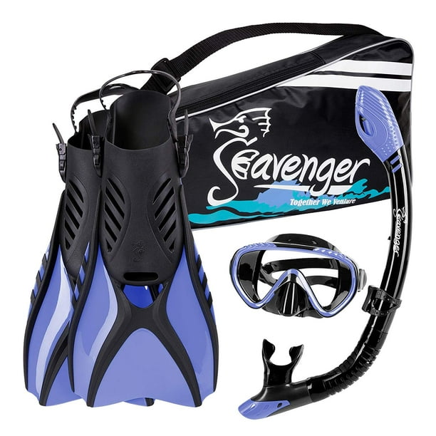Seavenger Voyager Snorkeling Set Travel Fins, Snorkel, Mask And Gear Bag For Men And Women