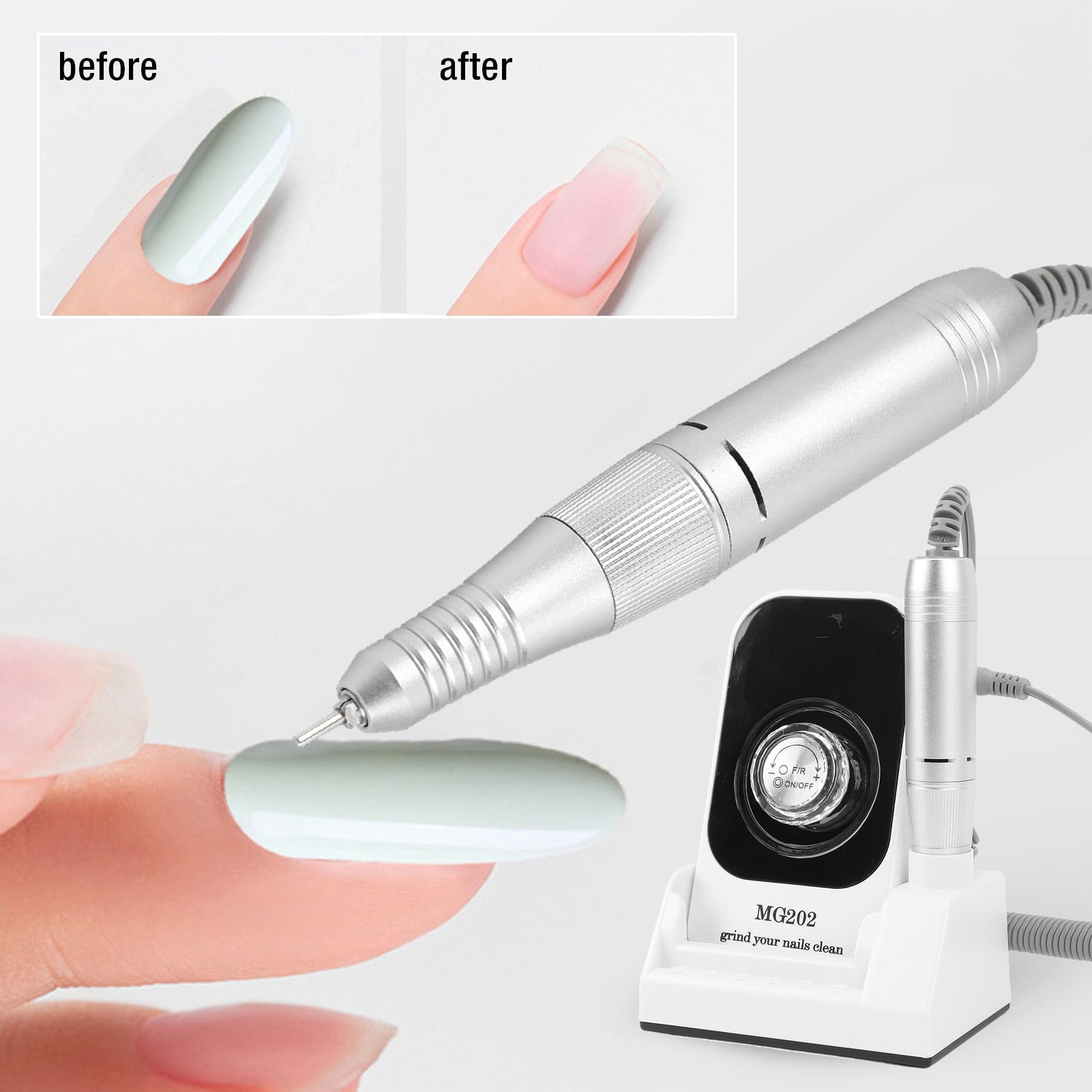 YAHHU 40000RPM Electric Nail Drill for Acrylic Gel Professional Rechargeable Manicure Grinder US Plug