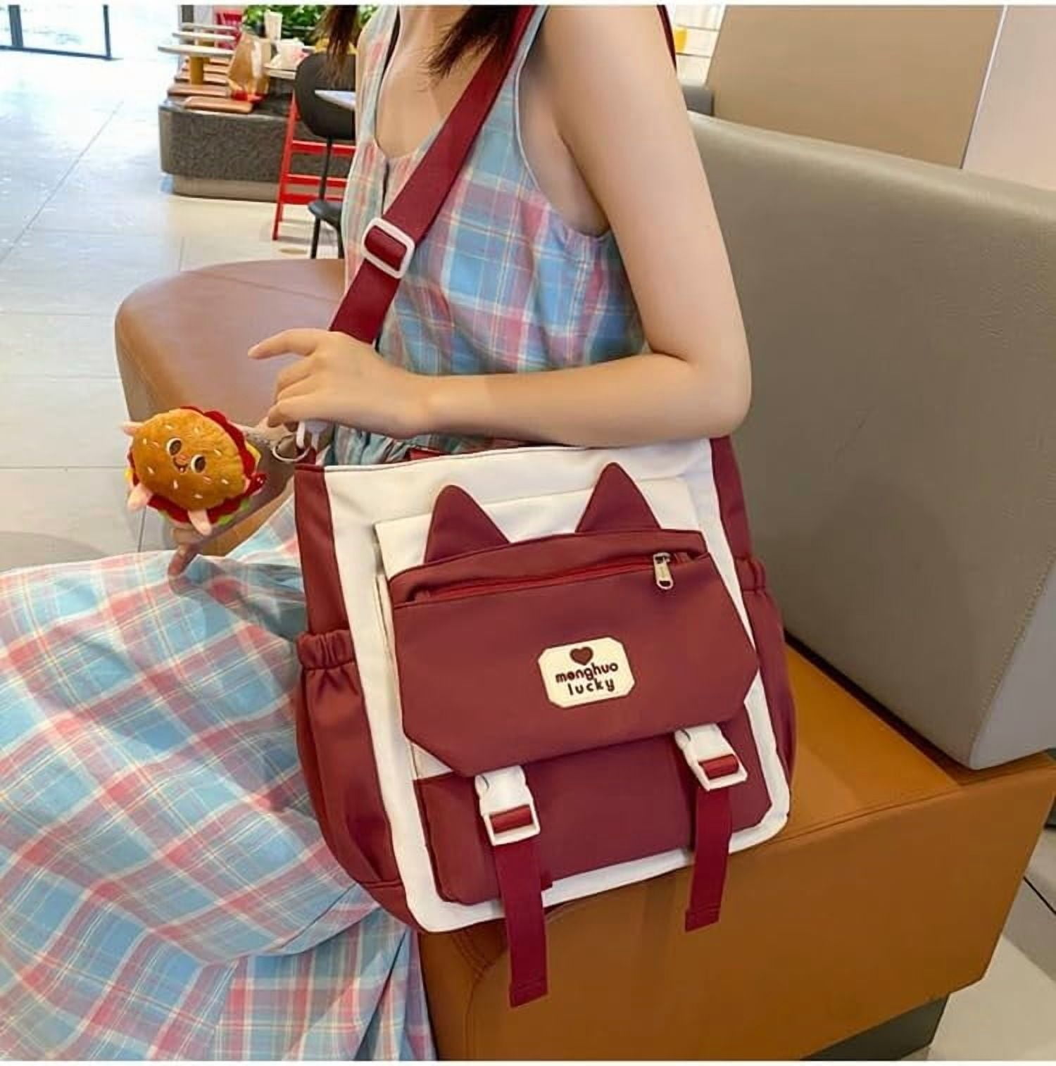 JUYGO Cute Messenger Bag Kawaii Bear Crossbody Bag for Women Aesthetic Bag Ita Bag Tote Bag