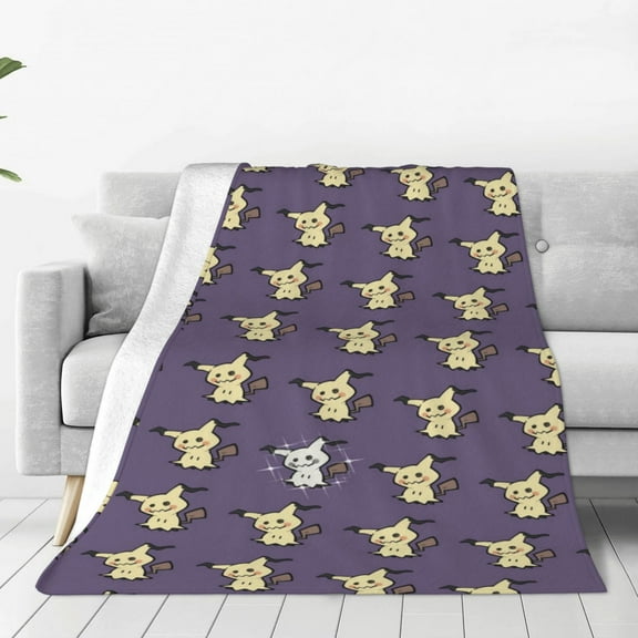 Mimikyu Blanket Cute Character All Season Warm Fuzzy Plush Throw Blankets Soft Flannel Blankets for Couch Chair Bed Travel Home Decor 40"X30"