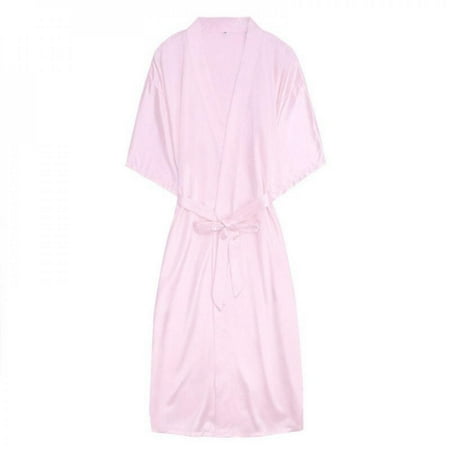 

Hazel Tech Satin Silk Women S Soft Long Bathrobe Female Elegant Homewear V-neck Robe for Women Sleepwear Fashion Nightwear Oversized