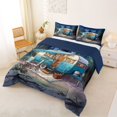 thumbnail image 2 of Erosebridal Kids Camper Queen Comforter Set For Travel Trailers,Country Adventure Theme Bedding Comforter Set For Boy,Reversible navy blue,3-Piece, 2 of 7