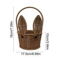 thumbnail image 3 of Lksixu Easter Bunny Baskets, Easter Decorations Woven Wicker Empty Egg Basket with Handle and Rabbit Ears, Portable Easter Eggs Storage Basket Small Rattan Picnic Basket for Easter Eggs Hunting, 3 of 6