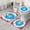 Red Blue Tie, variant on Colorful Radial Tie Dye Pattern Bathroom Rugs Sets 3 Piece,Toilet Cover Set,Absorbent Non Slip Bathroom Mats Sets with U-Shaped Contour Rug Toilet Rug Set