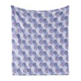 thumbnail image 1 of Floral Soft Flannel Fleece Throw Blanket, Illustration of Hydrangea Flowers, Cozy Plush for Indoor and Outdoor Use, 50" x 60", Ceil Blue Mauve Lavender, by Ambesonne, 1 of 5