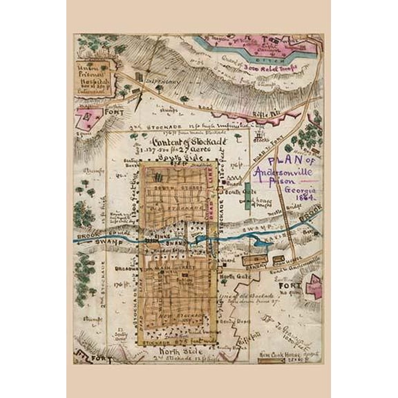 Andersonville Prison- Fine Art Canvas Print (20" x 30")