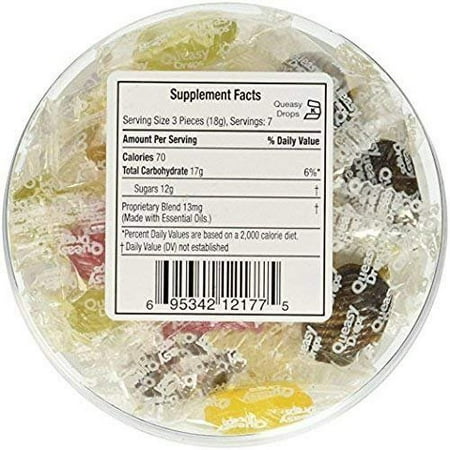 Three Lollies Queasy Drops Assorted for Nausea Relief, 42 Count