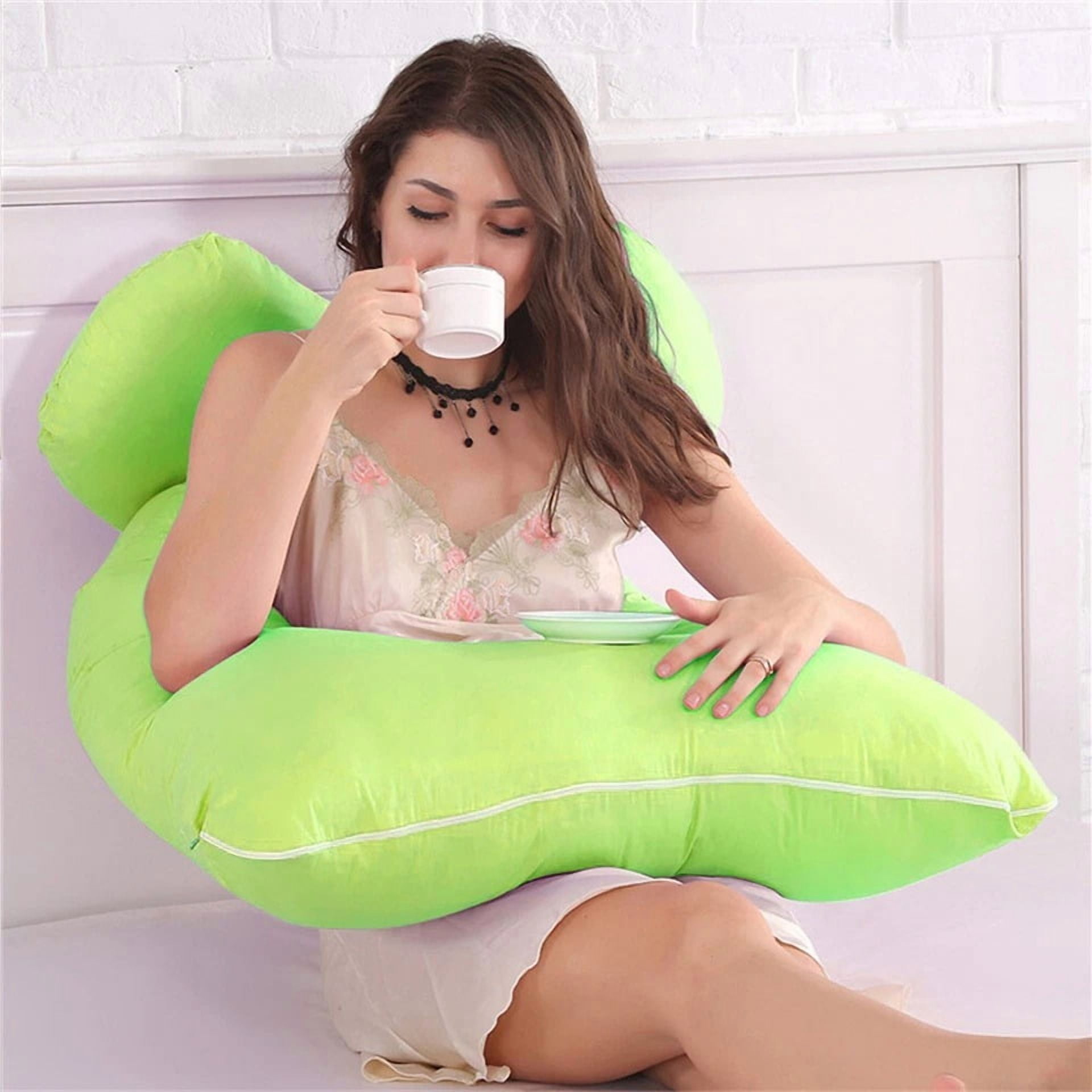 Eurhowing Large Body Pillow, Full Body Pillow for Side Sleeper, Long Bed Pillow with Detachable Cover for Adults, Hypoallergenic Cooling Fabric (47in, Green)