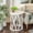 Antique White, variant on COZAYH Farmhouse Coffee Table, Rustic Round Coffee Table with X-Motifs Legs, Wood Textured Top, for Boho, French Country Decor, Brown