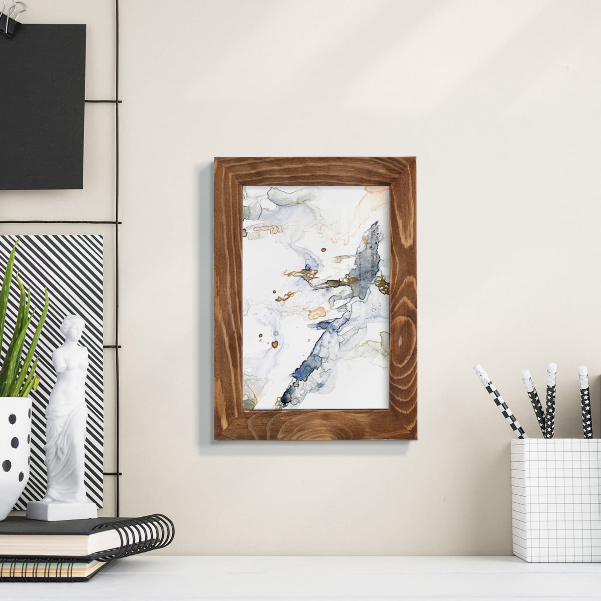 Organic Interlace I -Framed Print w/glass-Walnut