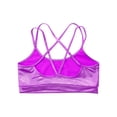 thumbnail image 5 of inhzoy Kids Girls Metallic Cross Back Dance Crop Top Spaghetti Strap Cami Gymnastics Skating Athletic Sports Bra Purple 14, 5 of 6