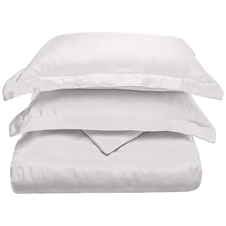 100% Cotton Embroidered Peacock Duvet Cover Set - Full/Queen 3-Piece Silver Bedding