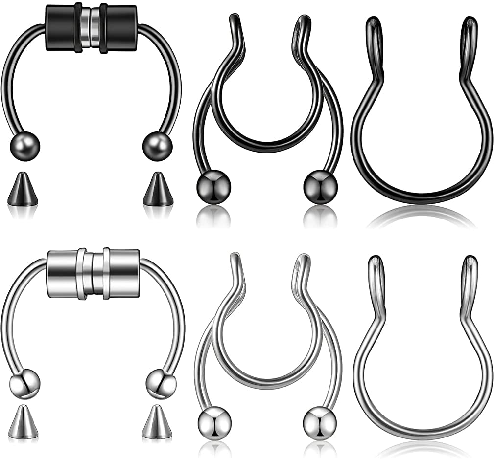 Briana Williams Magnetic Fake Septum Nose Ring Stainless Steel for Women Men