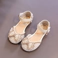 thumbnail image 6 of Quealent Girls Dress Shoes Closed Toe Low Heels Ankle Strap Pumps for Toddler Little Big Kid Flower Party Wedding Princess Beige for Size 8, 6 of 9