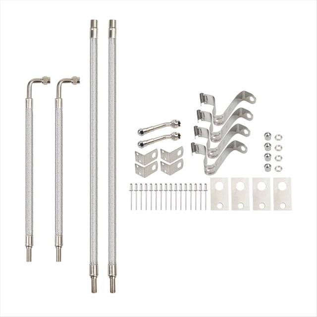 Kit de Extensión Vástago Válvula Dual, Trenzada Que Se Adapta A la Neumático Ruedas Dobles 16 19-1/2 Pulgadas