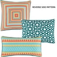 thumbnail image 6 of Nanshing Gian 7PC Reversible Solid/Geometric Comforter Set, Teal, King, 6 of 8