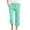 C-Mint Green, variant on Wyobmus Capris Pants for Women Summer 3/4 Linen Pants Casual High Waisted Breathable Plain Color Straight Fit Palazzo Capris A-Beige