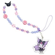 iFace Hello Kitty & Friends Beaded Wristlet Charm – Universal Phone Strap – Cute Wrist Chain Lanyard for Phones, Cameras, Keys, & AirPods - Kuromi & Baku