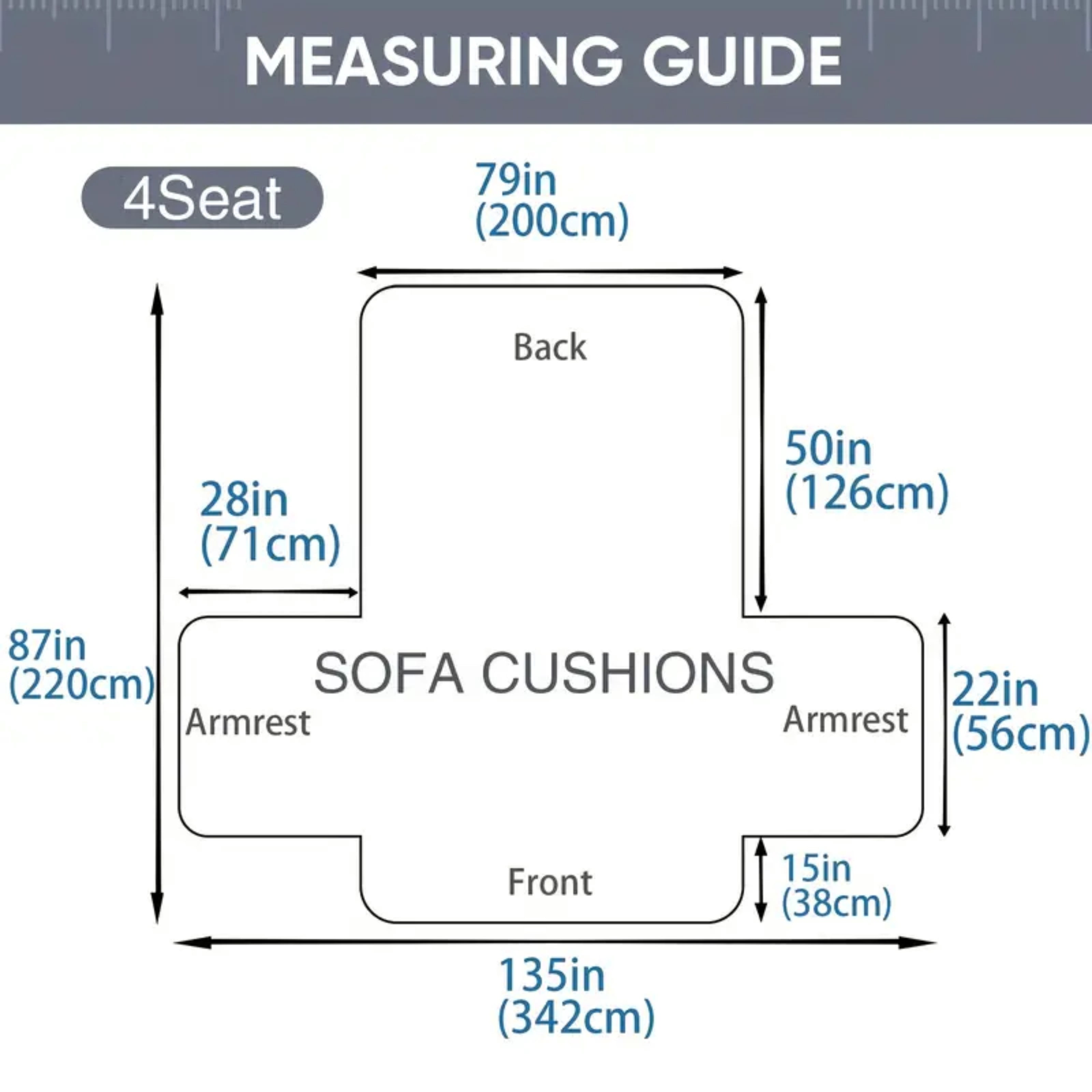 Lavish Cover 100% Waterproof Sofa Cover, 4 Seat Non-Slip Couch Slipcovers, Washable Furniture Protector with Pockets & Elastic Straps for Kids Pets, 4 Seaters, Black