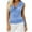 Light-blue, variant on Langwyqu Summer Sleeveless Cowl Neck Solid Side Drawstring Tank Tops